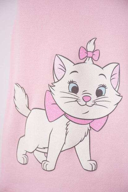 POLERA GATA MARIE TIPO POLO ROSADA PARA NIÑA 2T A 6T