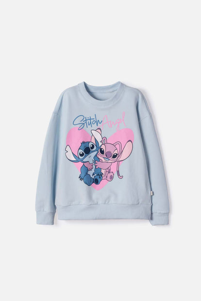 POLERÓN DE STITCH CERRADO AZUL PARA NIÑA