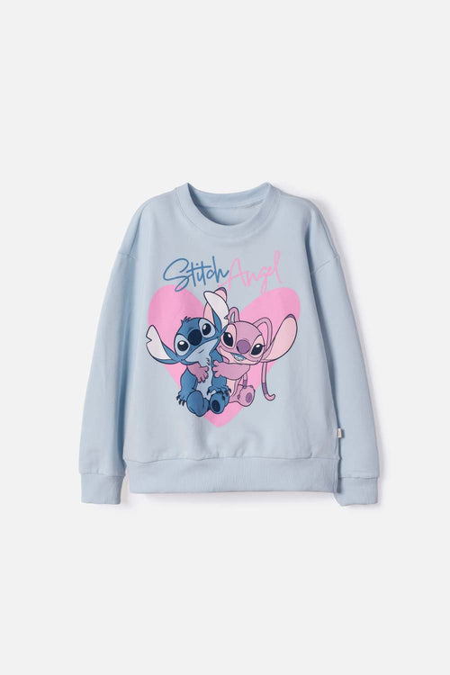 POLERÓN DE STITCH CERRADO AZUL PARA NIÑA