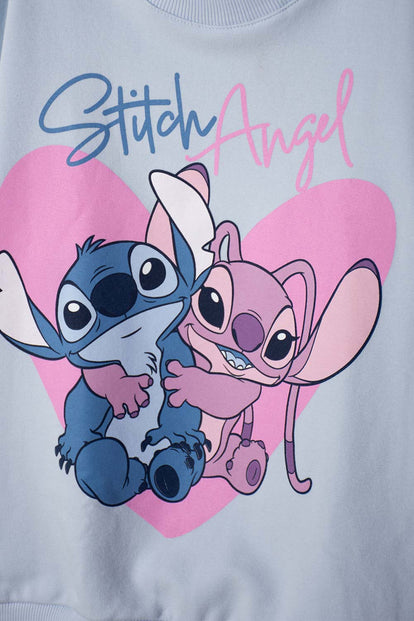 POLERÓN DE STITCH CERRADO AZUL PARA NIÑA